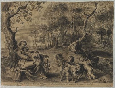 Rest of the Holy Family with John the Baptist by Cornelis Galle the Elder
